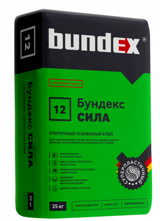 Клей плиточный Бундекс Сила 25 кг купить по цене 384 руб. на базе ББК-Строй